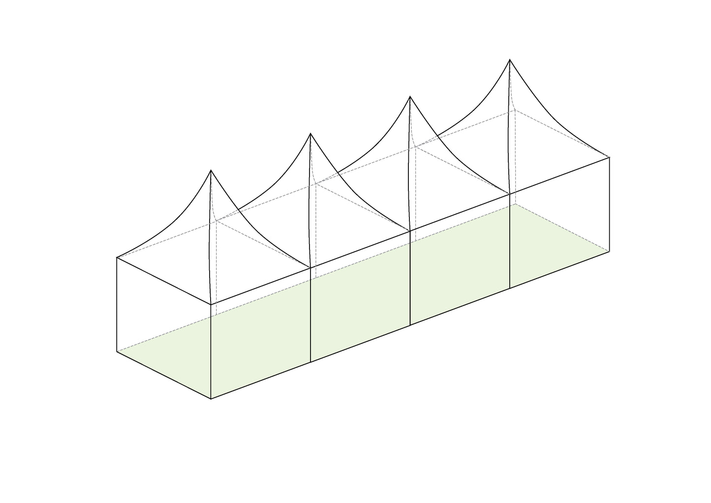 3m x 3m Hoecker High Top Pagoda (3m Bays)