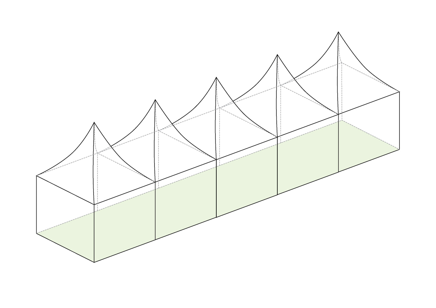 3m x 3m Hoecker High Top Pagoda (3m Bays)