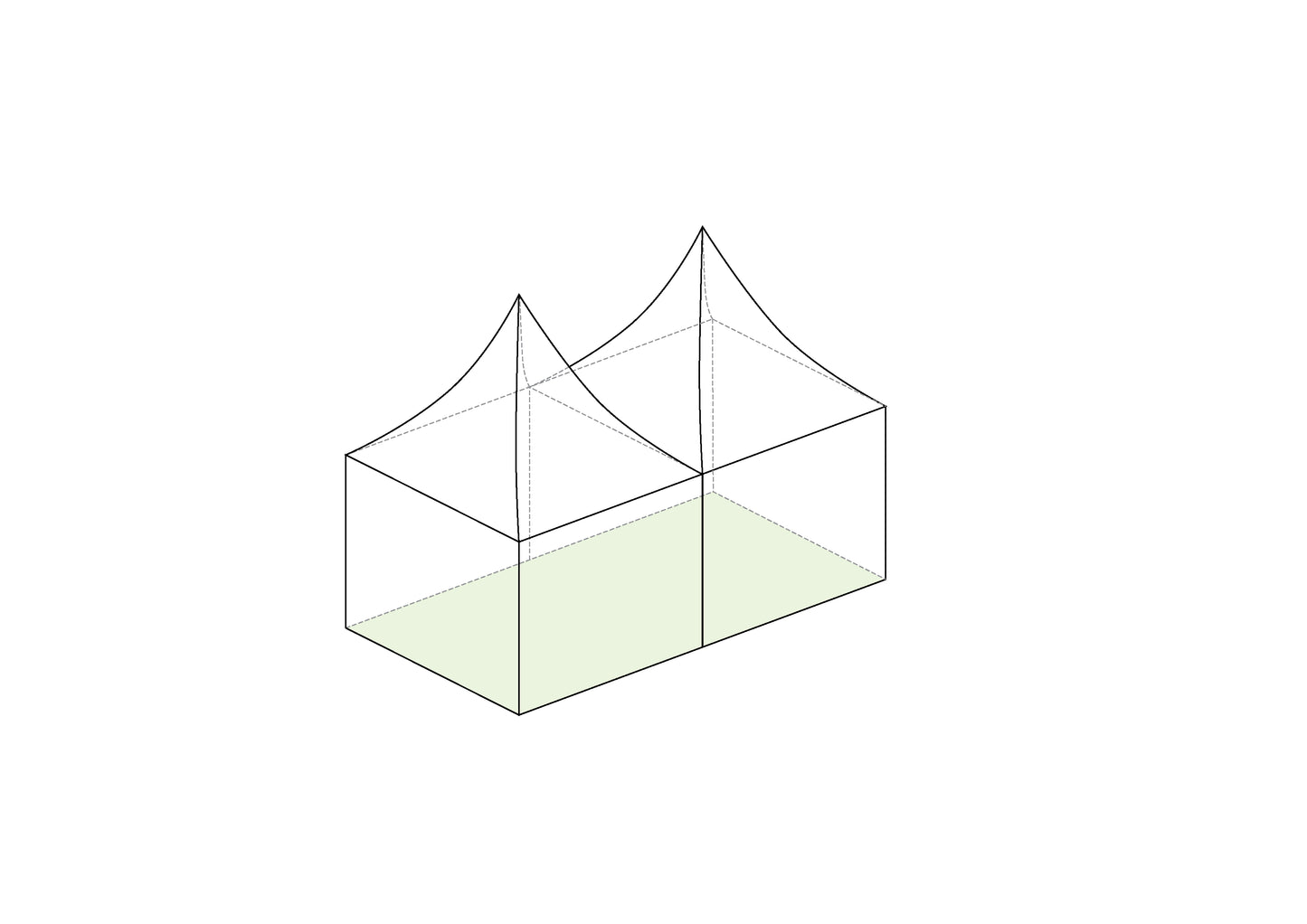 3m x 3m Hoecker High Top Pagoda (3m Bays)