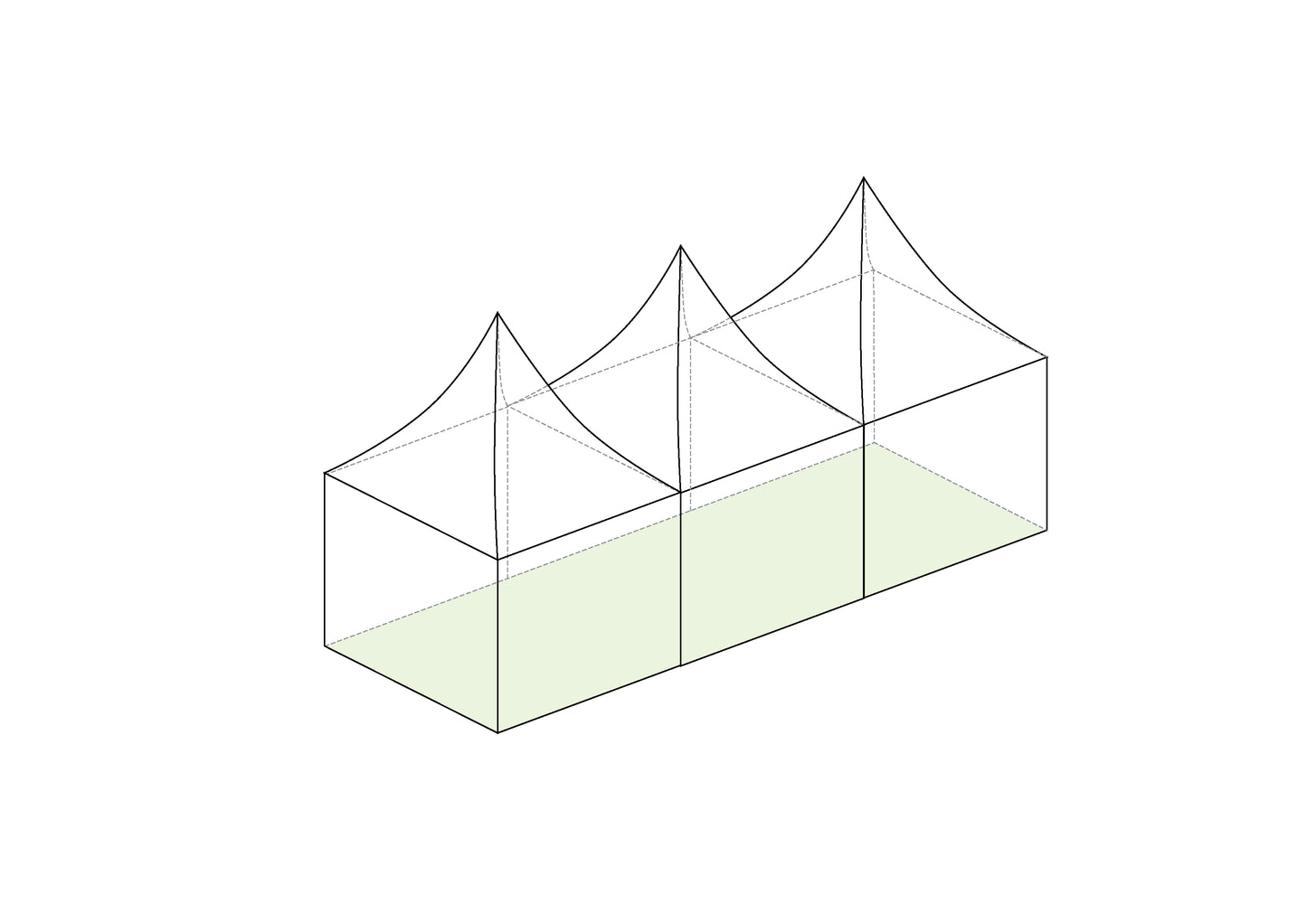 3m x 3m Hoecker High Top Pagoda (3m Bays)