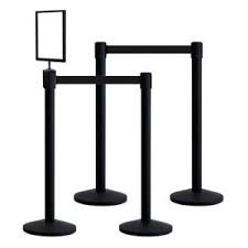 Black Retractable Crowd Barriers (1200mm x 2200mm)